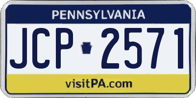 PA license plate JCP2571
