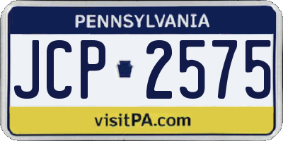 PA license plate JCP2575