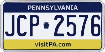 PA license plate JCP2576