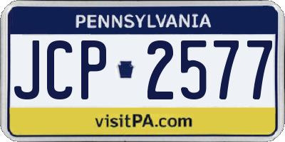 PA license plate JCP2577