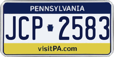 PA license plate JCP2583