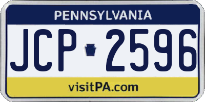 PA license plate JCP2596