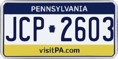 PA license plate JCP2603
