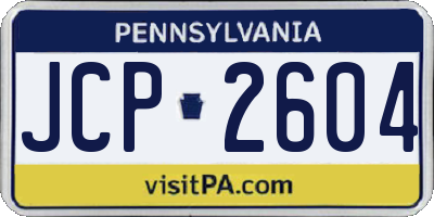 PA license plate JCP2604