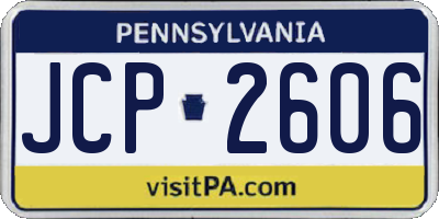 PA license plate JCP2606