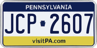 PA license plate JCP2607