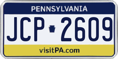 PA license plate JCP2609