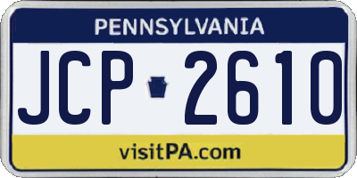 PA license plate JCP2610