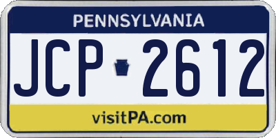 PA license plate JCP2612