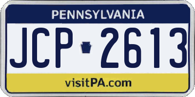 PA license plate JCP2613