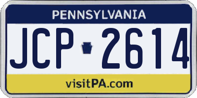 PA license plate JCP2614