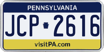 PA license plate JCP2616
