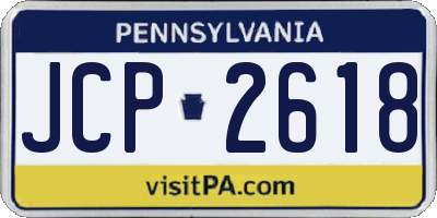 PA license plate JCP2618