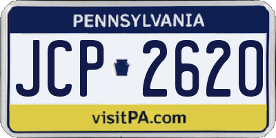 PA license plate JCP2620