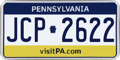 PA license plate JCP2622