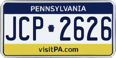 PA license plate JCP2626