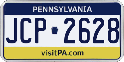 PA license plate JCP2628