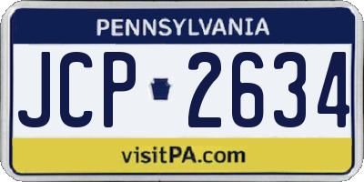 PA license plate JCP2634