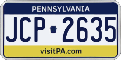 PA license plate JCP2635