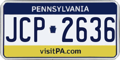 PA license plate JCP2636