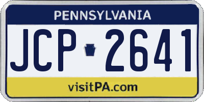 PA license plate JCP2641