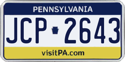 PA license plate JCP2643