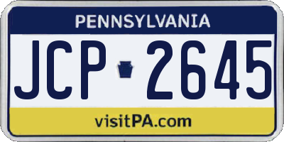 PA license plate JCP2645