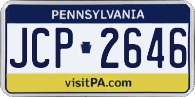 PA license plate JCP2646