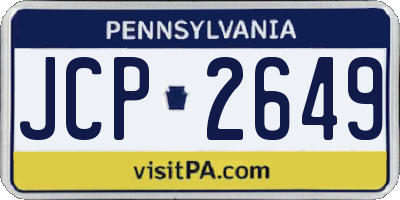 PA license plate JCP2649