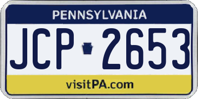 PA license plate JCP2653