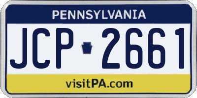 PA license plate JCP2661