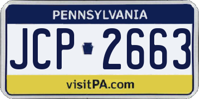 PA license plate JCP2663