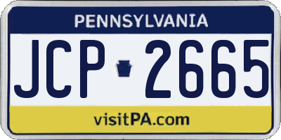 PA license plate JCP2665