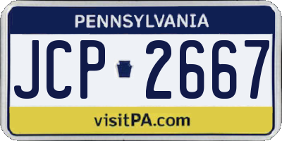 PA license plate JCP2667