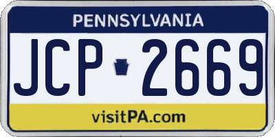 PA license plate JCP2669