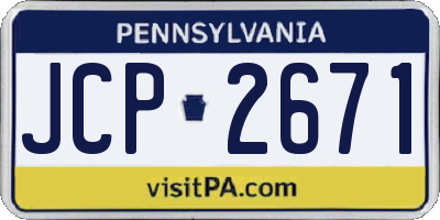 PA license plate JCP2671