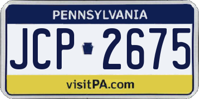 PA license plate JCP2675