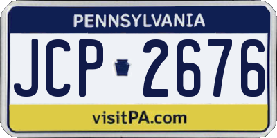 PA license plate JCP2676