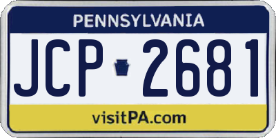 PA license plate JCP2681