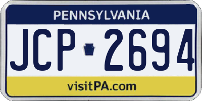 PA license plate JCP2694