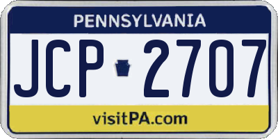 PA license plate JCP2707