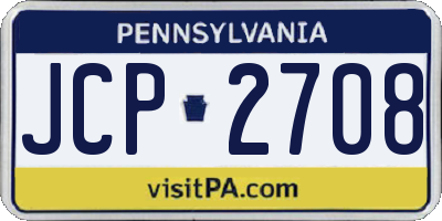 PA license plate JCP2708