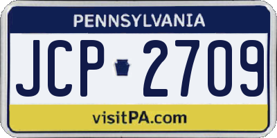 PA license plate JCP2709