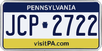 PA license plate JCP2722