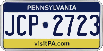PA license plate JCP2723