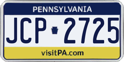 PA license plate JCP2725