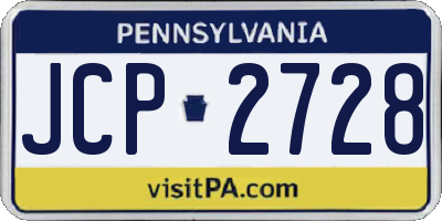 PA license plate JCP2728