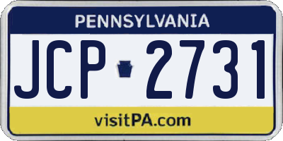 PA license plate JCP2731