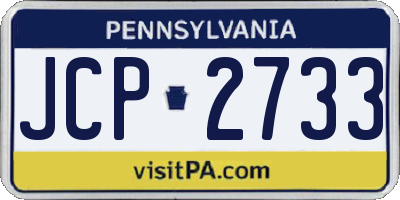 PA license plate JCP2733