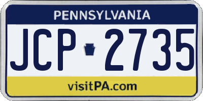PA license plate JCP2735